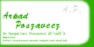 arpad poszavecz business card